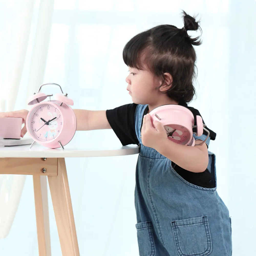 Silent Small Cartoon Children Alarm Clock Child Girl Cute Night Light Alarm Clock Modern Creative Bedroom Wecker Home Decor Gift