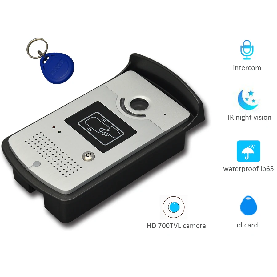 Vigtech Video Door Phone with Intercom Key  System  Bell Outdoor Unit Camera IR Night Vision For Home/Apartment Waterproof Phone