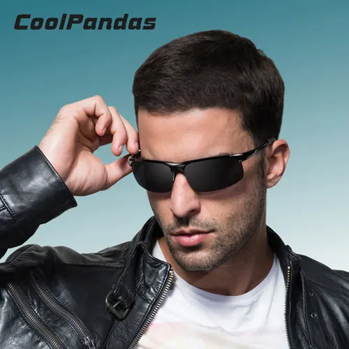 Imagen 2 del producto CoolPandas-gafas de sol con montura de aluminio y magnesio para hombre, lentes polarizadas, deportivas, para conducir