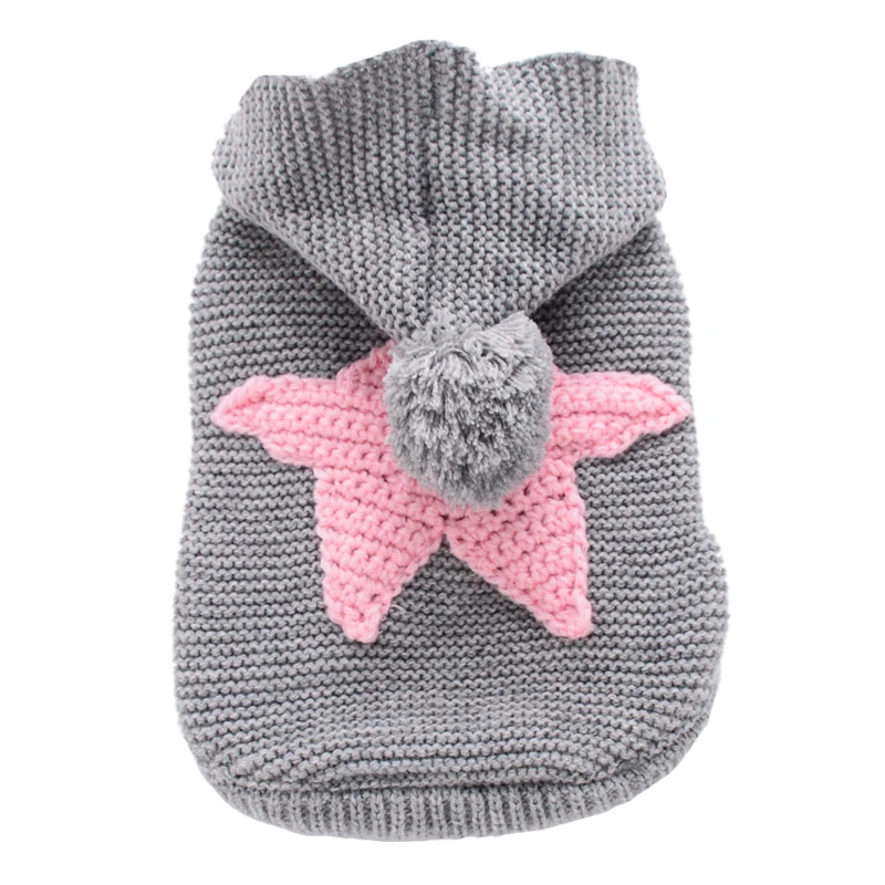 Pure Handmade Knit Dog Sweater Coat Outfit Chihuahua Shih Tzu Yorksire Pet Clothing For Cats Animal With Hat Supplies Drop Ship image 5