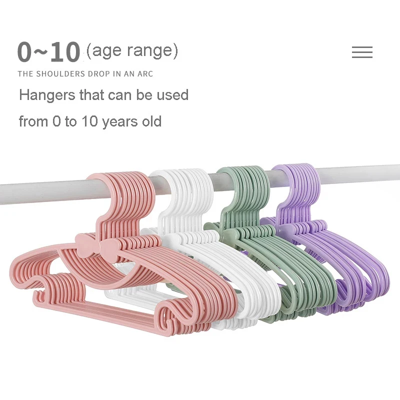 10PCS Kids Clothes Hanger Racks Portable Display Hangers Plastic Children Coats Hanger Baby Clothing Organizer