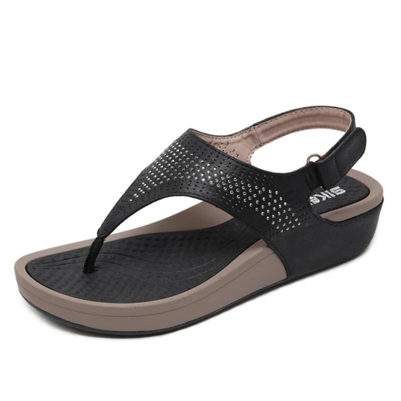 Women sandals wedges breathable pinches of thick at the end of the comfortable leisure fashion hot drill size 42 women sandals