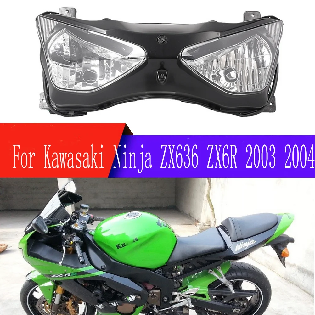 

For Kawasaki Ninja ZX-6R ZX6R 636 2003 2004 Cafe Racer Motorcycle Accessories Front Headlight Headlamp Head Light Lighting Lamp