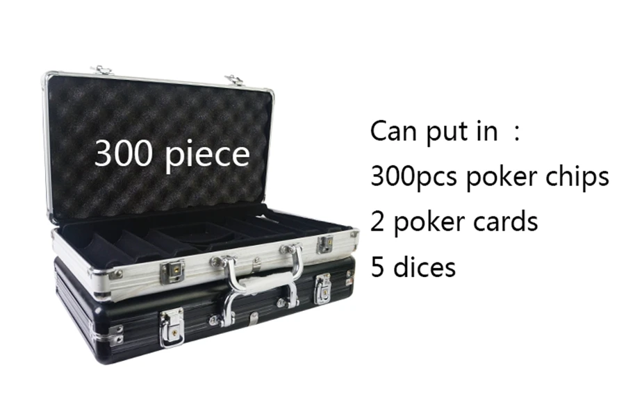 Casino Chips Case Capacity Suitcase Texas Poker Chips High Quality Aluminum Silver Black Suitcase Box Can Put 100-500pcs Chips