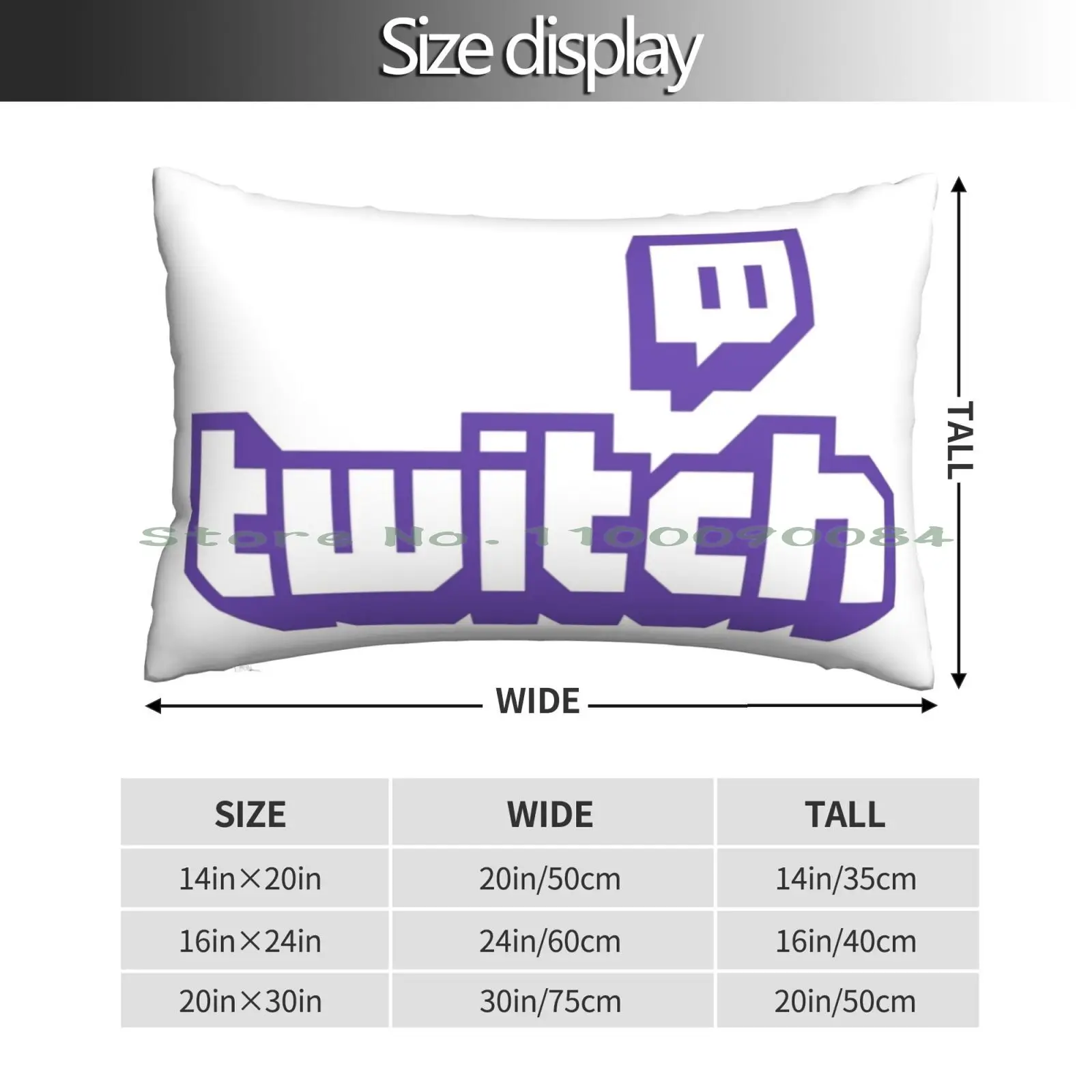 Twitch Logo Pillow Case 20x30 50*75 Sofa Bedroom Disco Kylie Minogue Long Rectangle Pillowcover Home Outdoor Cushion Decor