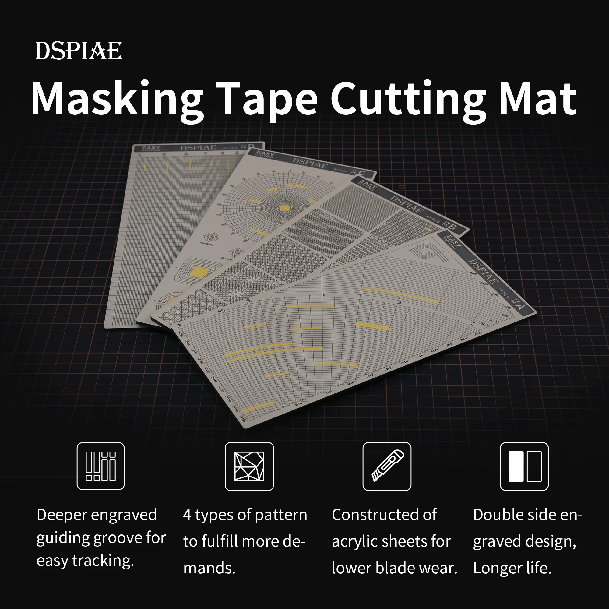 DSPIAE MASKING TAPE CUTTING MAT(CONCENTRIC CIRCLES) Military Model Making Tool Assembly Retrofit Gundam Hobby DIY