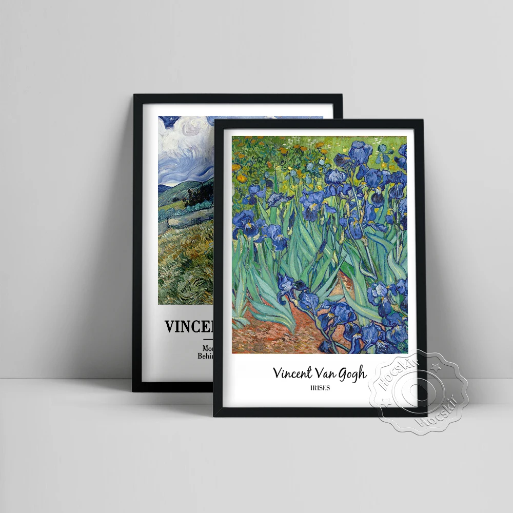 Vincent Von Gogh Exhibition Poster, Mountain Landscape Behind The Saint Paul Hospital Canvas Painting, Gogh Scenery Art Prints
