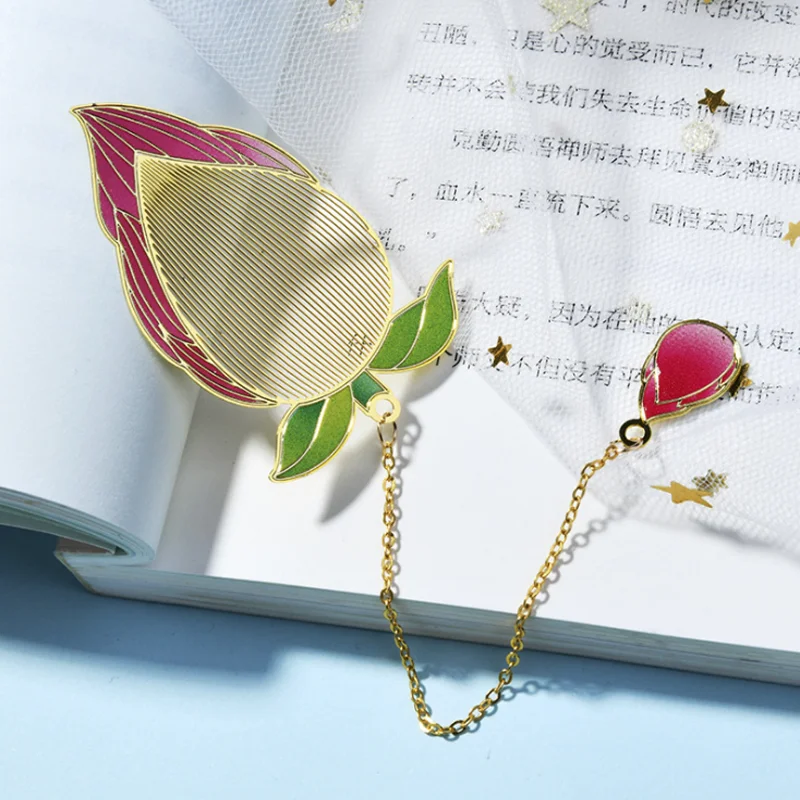 Kawaii Rose Ginkgo Nelke Lesezeichen Nette Metall Anhänger Muster Buch Mark Seite Ordner Decor Büro Schule Liefert Schreibwaren