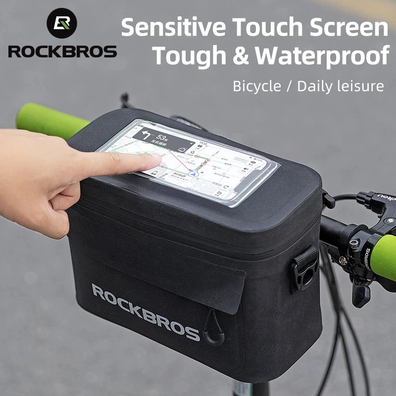 ROCKBROS Bicycle Handlebar Bag Bike Front Tube Bicycle Touch screen 6.0