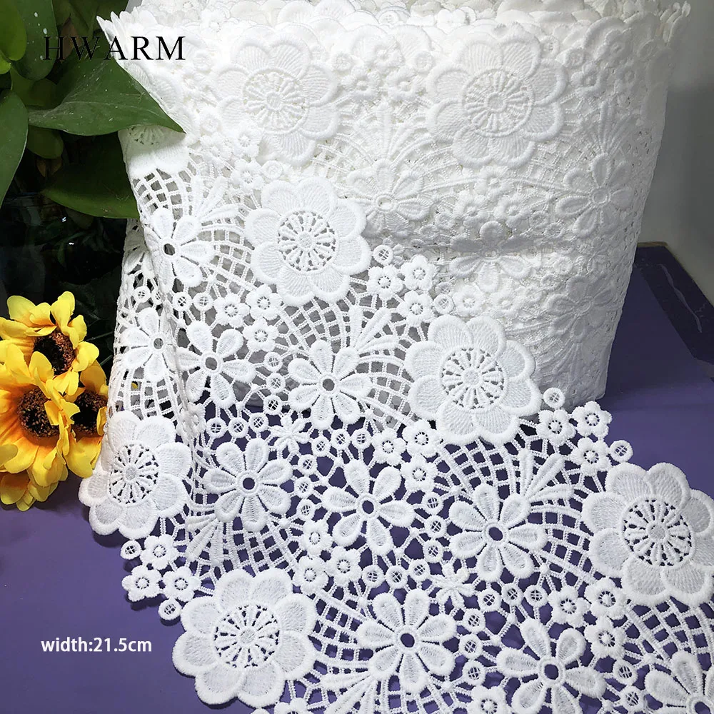 10yard Lace Fabric Dress Accessories Wedding Milk Silk Water Soluble Embroidery High Grade Curtain Non Elastic Garment Sewing