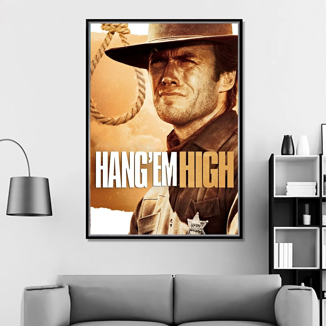 Hang 'Em High (1968) Poster American DeLuxe Color revisionist Western film Wall Decor Clint Eastwood Inger Stevens Print Gift