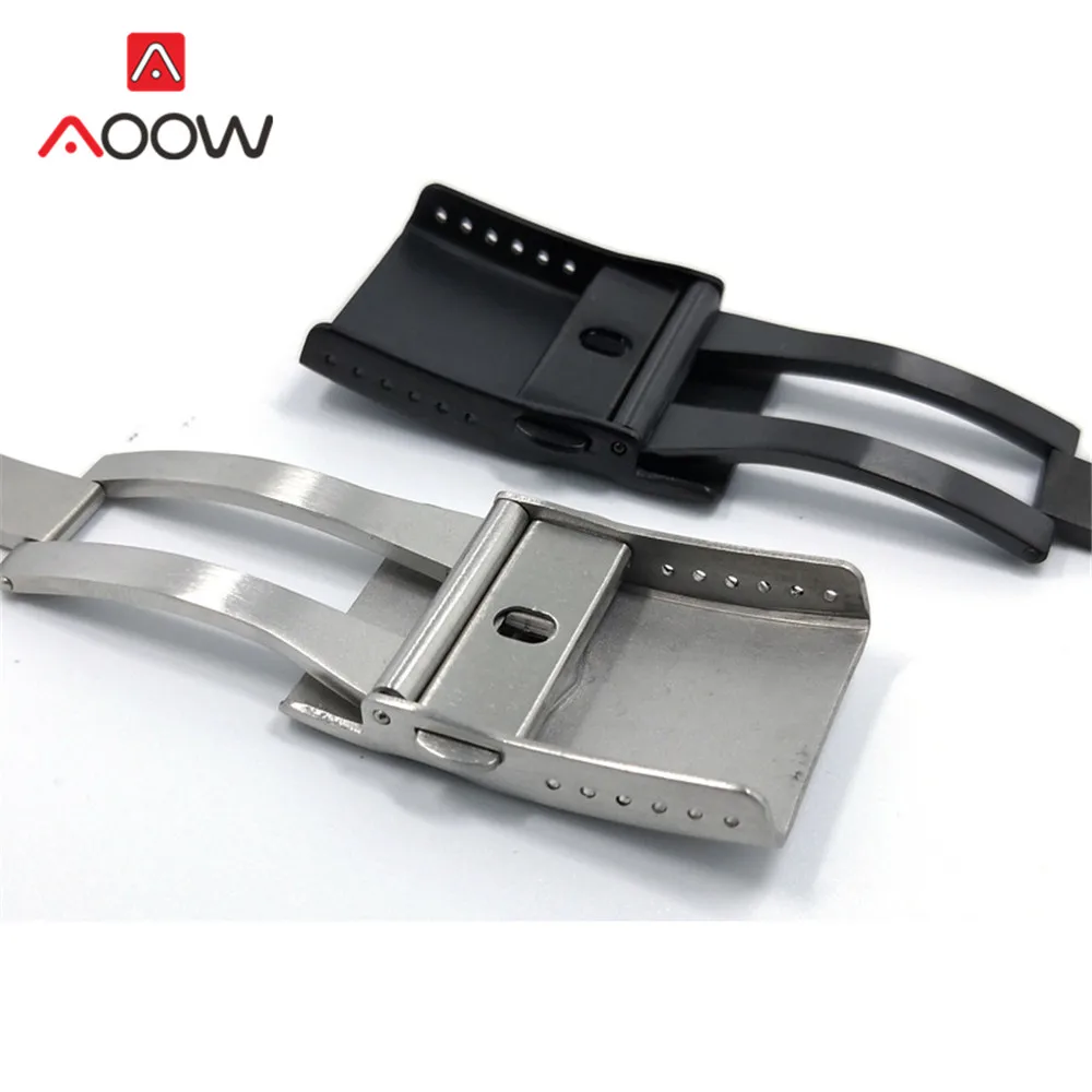 316L Stainless Steel Watch Clasp 18mm 20mm 22mm Folding Buckle with Safety Metal Double Press Clasp Watch Repair Accessories image 2
