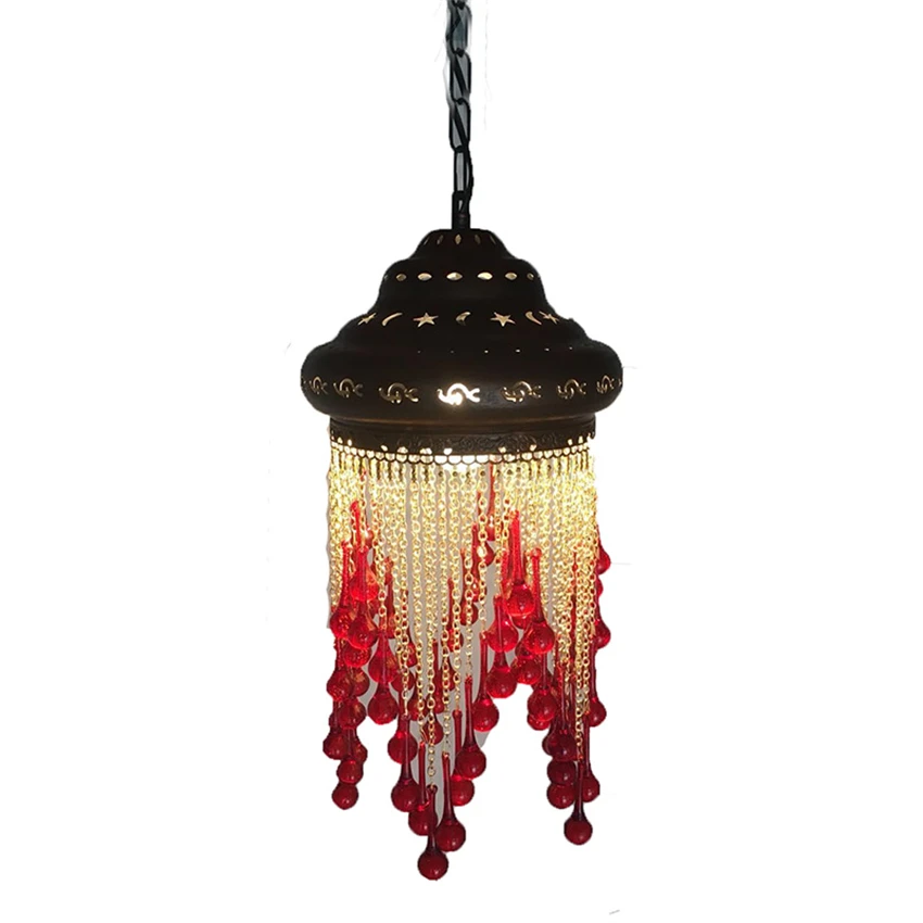 Thai retro Southeast Asian crystal pendant lights tavern coffee shop music bar aisle corridor decorative pendant lamps lighting