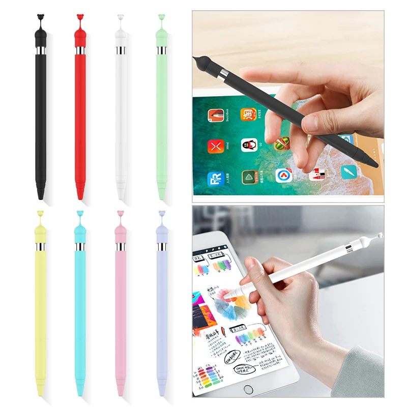 1PC Silicone Compatible For Apple Pencil Case Compatible Tablet Touch Pen Stylus For iPad Soft Protective Sleeve Cover Anti-lost