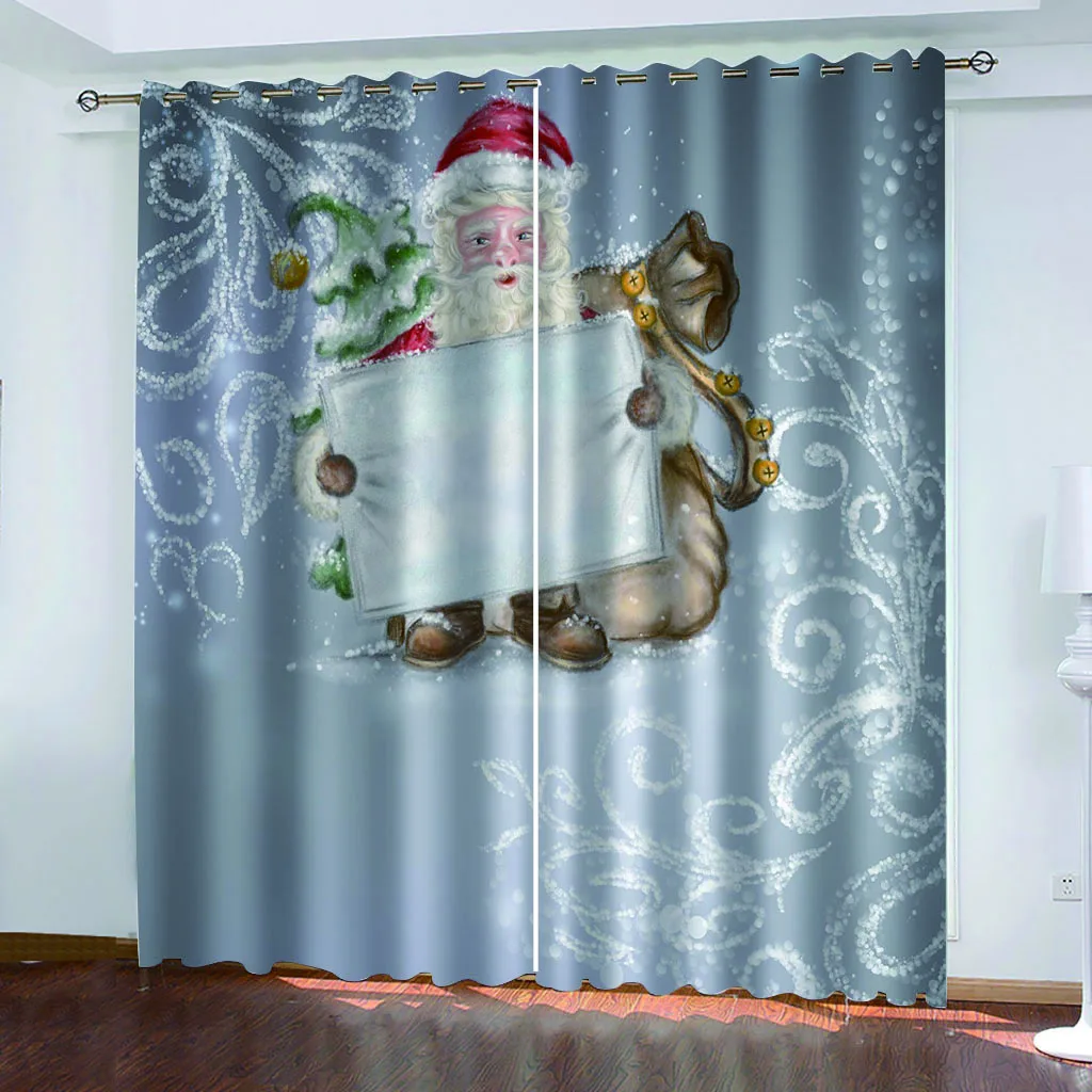 

Luxury Blackout 3D Window Curtains For Living Room Bedroom sliver christmas curtains Blackout curtain