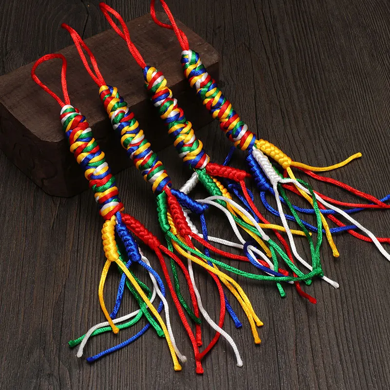 Tibetan Colorful Thread Hand-Woven Cordyceps King Kong auspicious Hanging Chinese Knot Car Ornaments