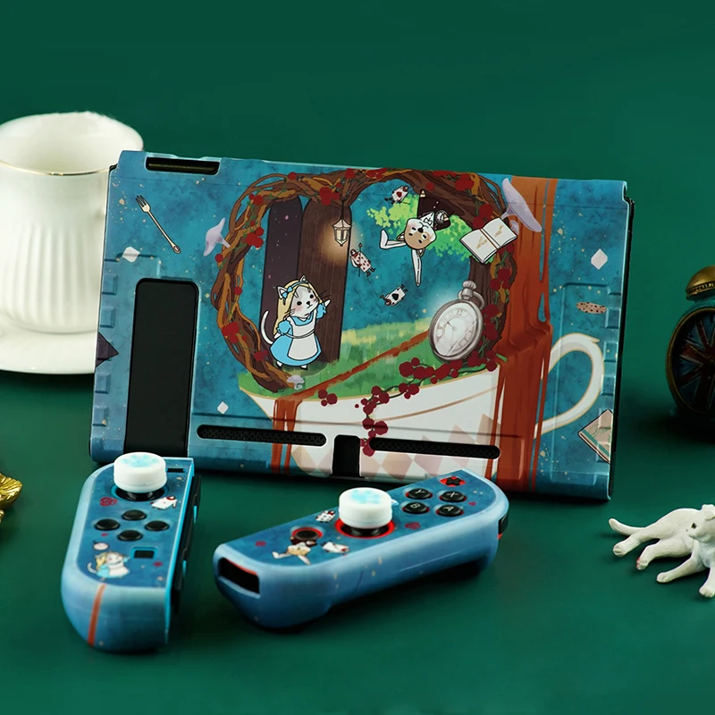 For Nintendo Switch Case Protective Shell Alice in Wonderland Cartoon Theme Hard Cover Back Shell For Nintendo Switch Accessorie