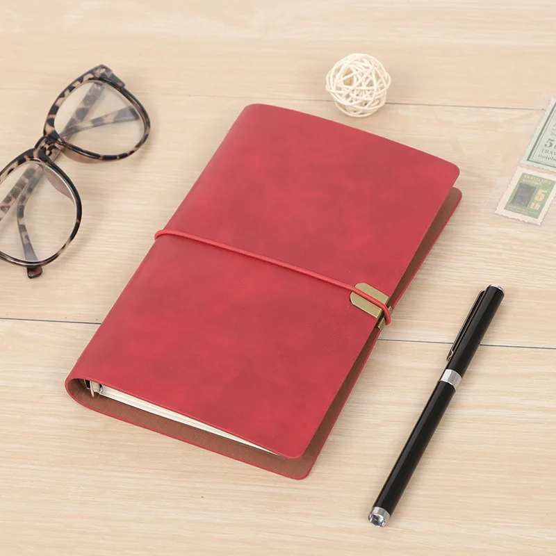 Vintage Notebook Notepad Soft Leather Binder Faux Leather Diary A6 Blank Kraft Paper Hand-written Ledger Notebooks Planner