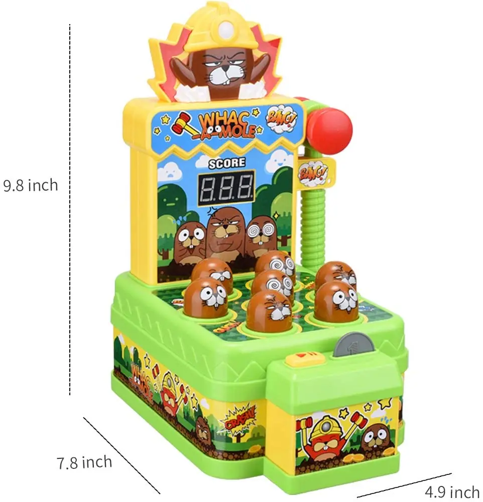 New Whac-A-Mole Toy Children Learning Machine Animal Percussion Toy  For 2 3 4 5 6 Year Old Boys Girls Toys With 2 Hammers