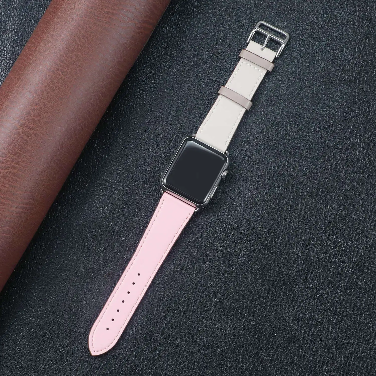 Leather band for Apple watch strap 44mm 40mm 38mm 42 mm iWatch series 6 se 5 4 3 Single tour bracelet Apple watch Leather strap