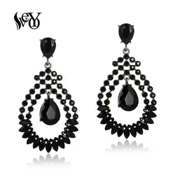 VEYO Hollow out Crystal Dangle Earrings for Women Luxury wedding Rhinestone Earrings Fashion Jewelry Gift