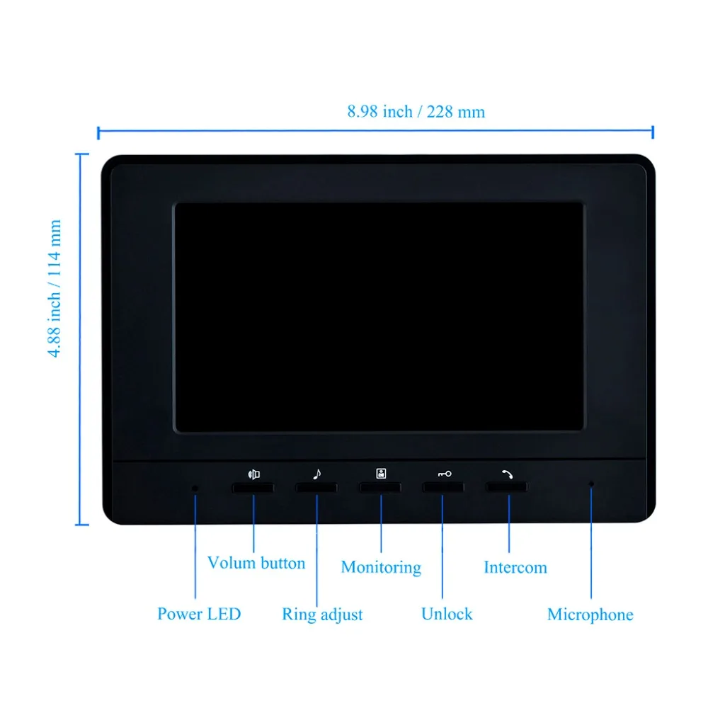 2หน่วย Apartment ระบบอินเตอร์คอมวิดีโอประตูโทรศัพท์ประตู Intercom กล้อง HD 7 "Monitor Video Doorbell 5-RFID Card สำหรับ2ในครัวเรือน