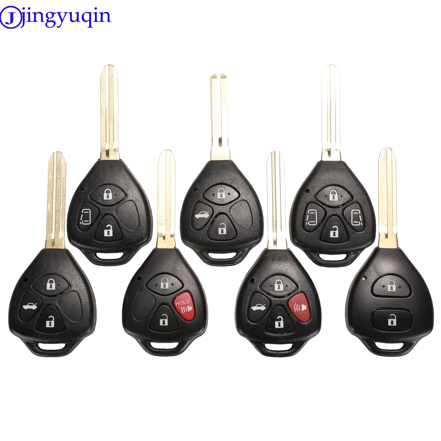 

jingyuqin 4 Buttons Remote Car Key Shell Case Cover Fob Replacement For Toyota Camry Avalon Corolla Matrix RAV4 Venza Yaris 3+1