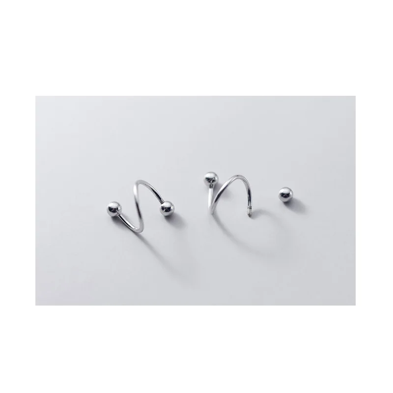 La Monada Bead Spiral Hoop Earrings For Women Silver 925 Fine Women Earrings Jewelry Design Hoop Earrings 925 Sterling Silver