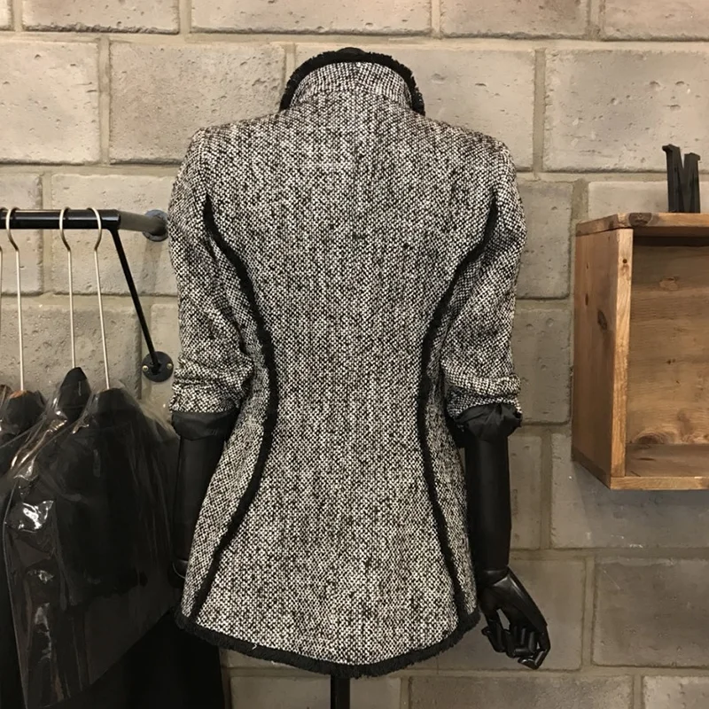 Chaqueta ajustada de estilo coreano para mujer, traje a cuadros de un solo botón, cubierta de alta calidad, personalidad de moda, Tops, ropa, nuevo