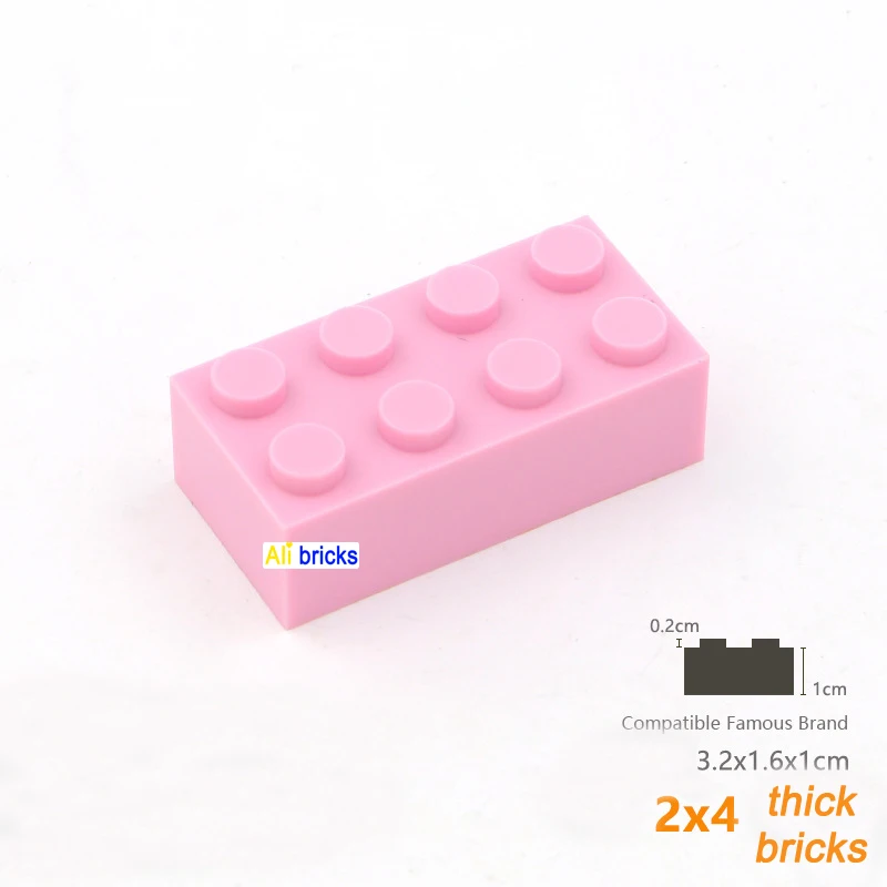 10pcs/lot DIY Blocks Building Bricks Thick 2X4 Educational Assemblage Construction Toys for Children Size Compatible With Brand