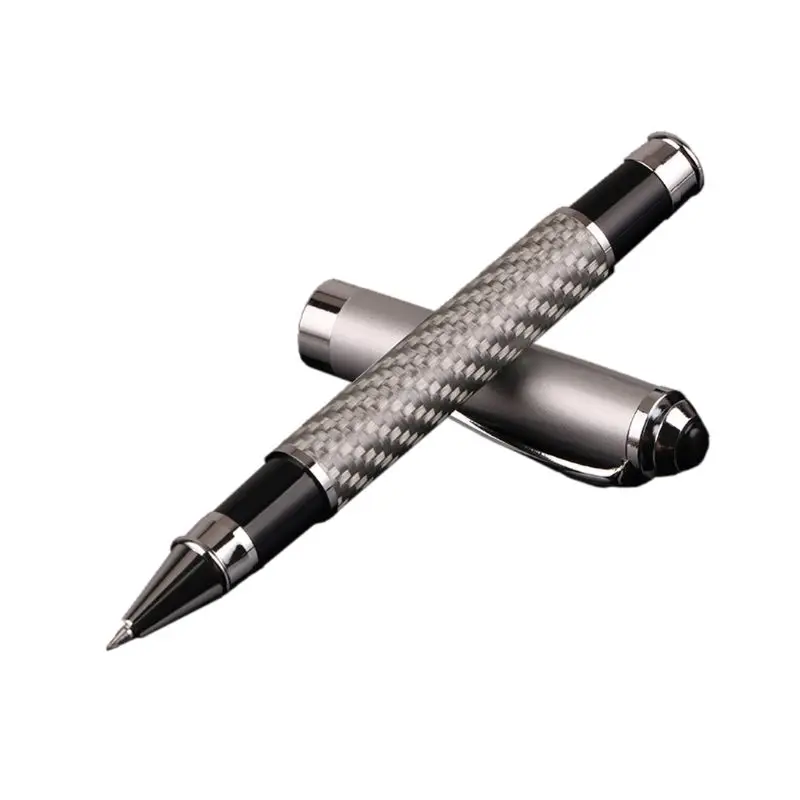 Carbon Fiber Signature Gel Ballpoint Pen Black Ink Business Writing Office School Supplies