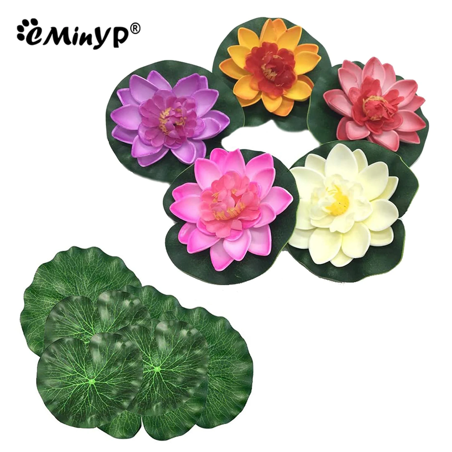 5Pcs Artificial Floating Water Lily Leaf EVA Lotus Flower Pond Decor Simulation Lotus Plant For Fish Tank Pool Decoration 10cm