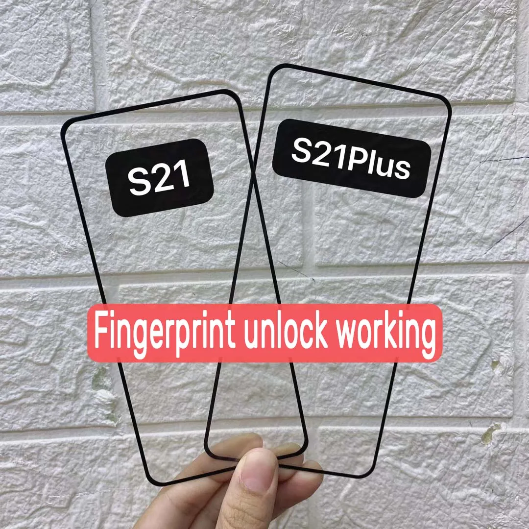 25pcs For Samsung Galaxy  S21 S22 S23 S24 Plus ultra 0.18MM Fingerprint Working Tempered Glass Full Glue Screen Protector