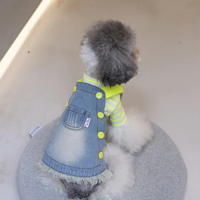 Pets Products Fashion Dog Clothes Cute Denim Dress For Small Puppy