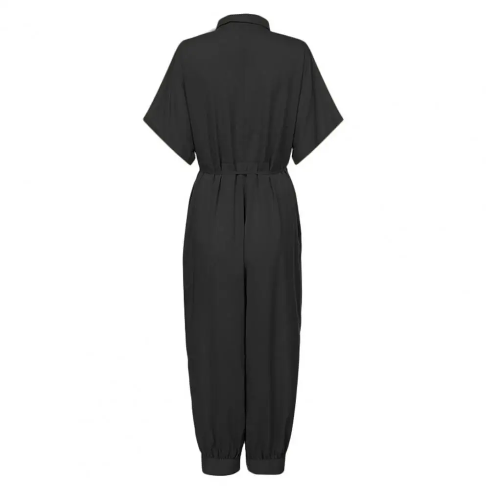 Zomer Vrouwen Jumpsuit Effen Kleur Revers Romper Leisure Hoge Taille Elegante Jumpuits Mode Toevallige Jumpsuit Dagelijkse Slijtage