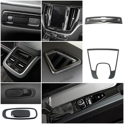For Volvo XC60 2018-2025 Headlight Switch Button Decoration Cover Air Conditioner Vent Outlet Trim Interior Black Sticker