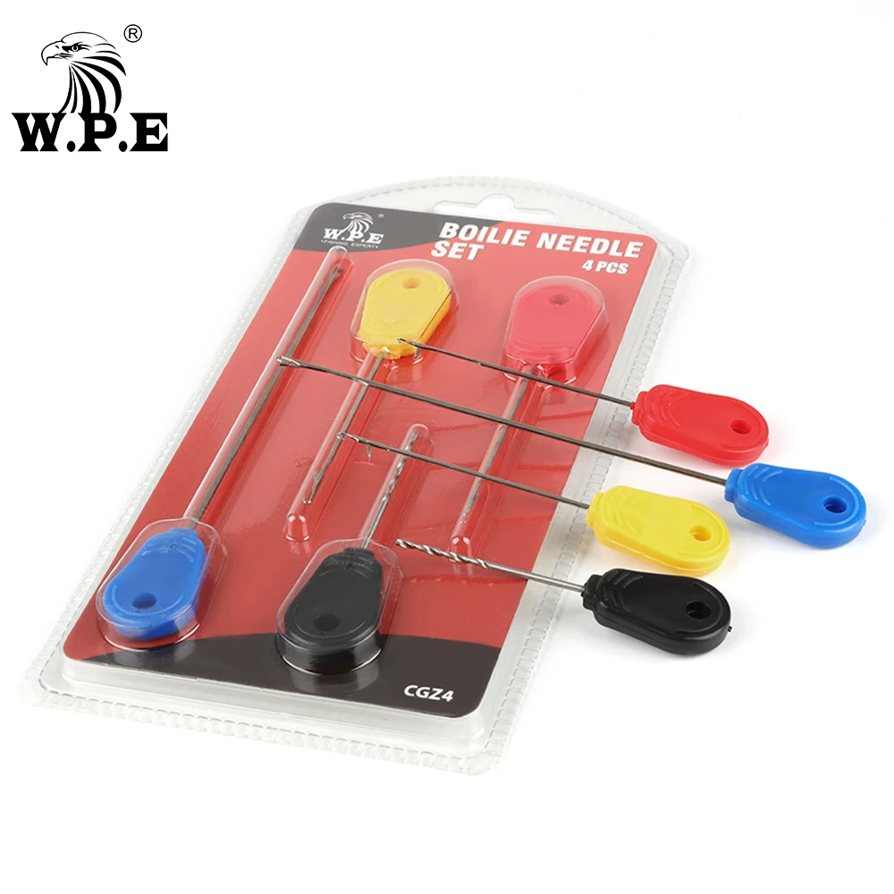 

W.P.E Fishing Tool Accessories 4 Pcs/1Set Boilie Needle Set Kit Tool Stainless Baiting Drill Stringer Needle Carp Fishing goods