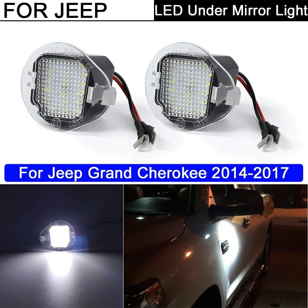 

2Pcs Error Free White LED Side Under Mirror Lamp Puddle Light For Jeep Grand Cherokee 2014 2015 2016 2017