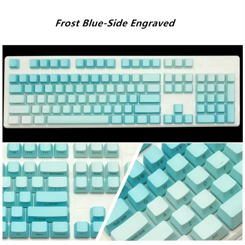 New Arrival PBT Dip Dyed Side Engraved Keycaps For Wired USB Cherry Switches Mechanical Keyboard