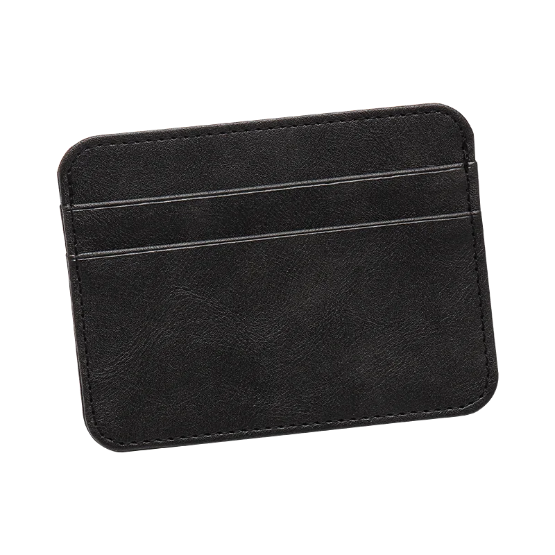 

ZONGSHU Men's and women's durable ultra thin Mini RFID buckle wallet leather bank business card holder