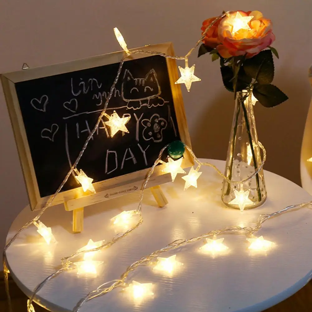 LED Star Fairy Lights Bright Waterproof Ambient Lamp Warm Light Decorative Energy-saving Christmas String Lights for Home