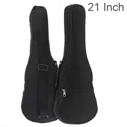 21 Inch Black Portable Ukulele Bag Soft Case 600D Oxford Fabric Monolayer Bag Single Shoulder Backpack Padded