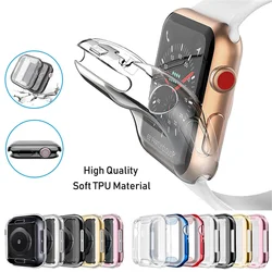 Coque de protection d'écran en TPU pour Apple Watch Series, coque transparente, entièrement souple, 360, 44mm, 40mm, 42mm, 38mm, IWatch 6, SE, 5, 4/3