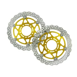 For Kawasaki Ninja ZX6R ZX10R ZX14R ZG1400 ZZR 1400 2PCS Motorcycle Accessories Front Brake Disc Disk Rotors Gold Black