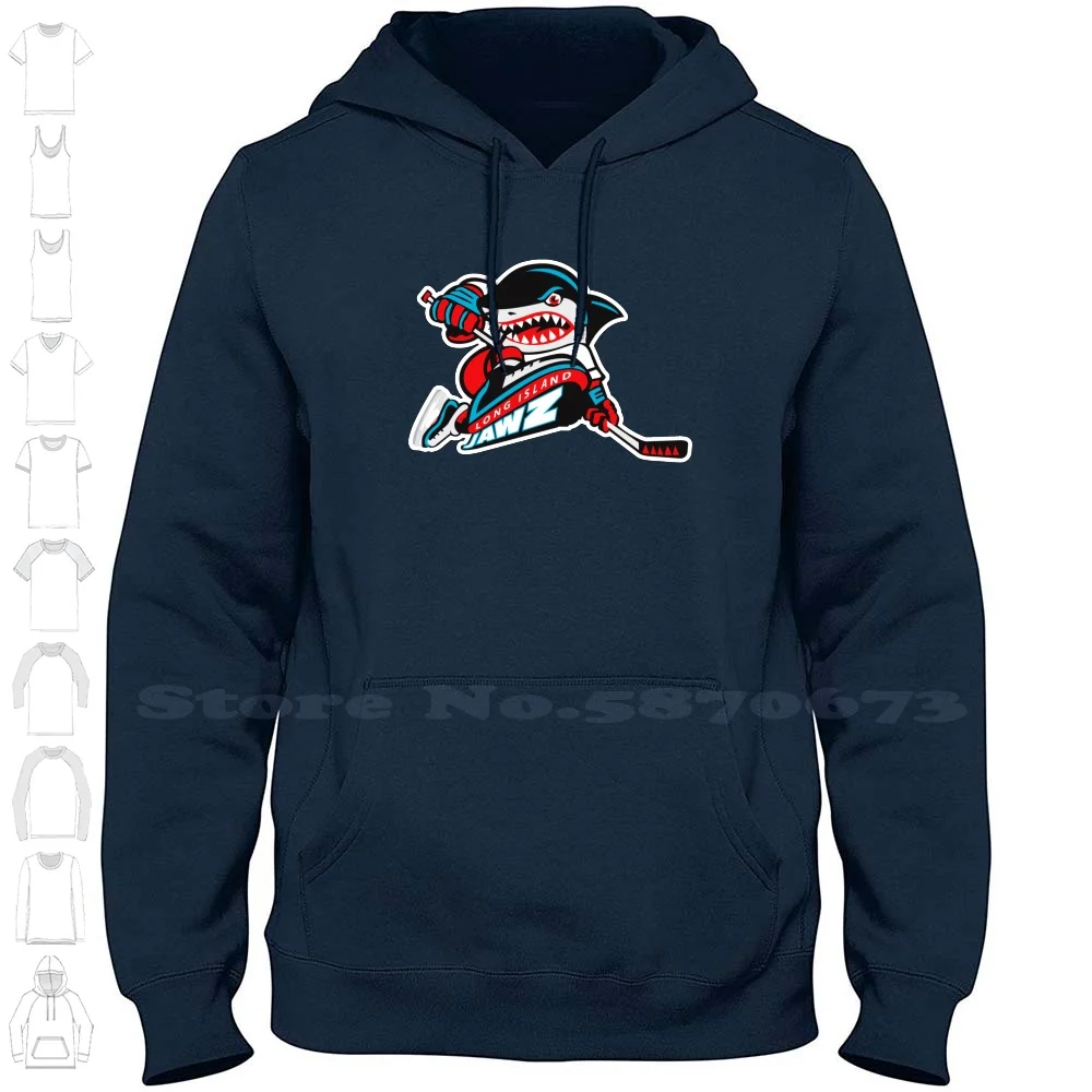 Long Island Jawz Defunct Hockey Team Shirt Streetwear Sport Hoodie Sweatshirt Hammerheads Sharks Cute Ladies Defunct Hockey