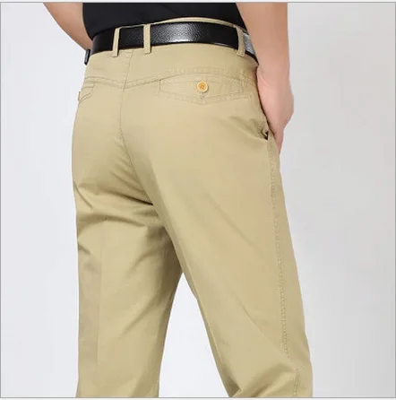 MRMT-Pantalones rectos de algodón para hombre, pantalones largos informales de mediana edad, 2024