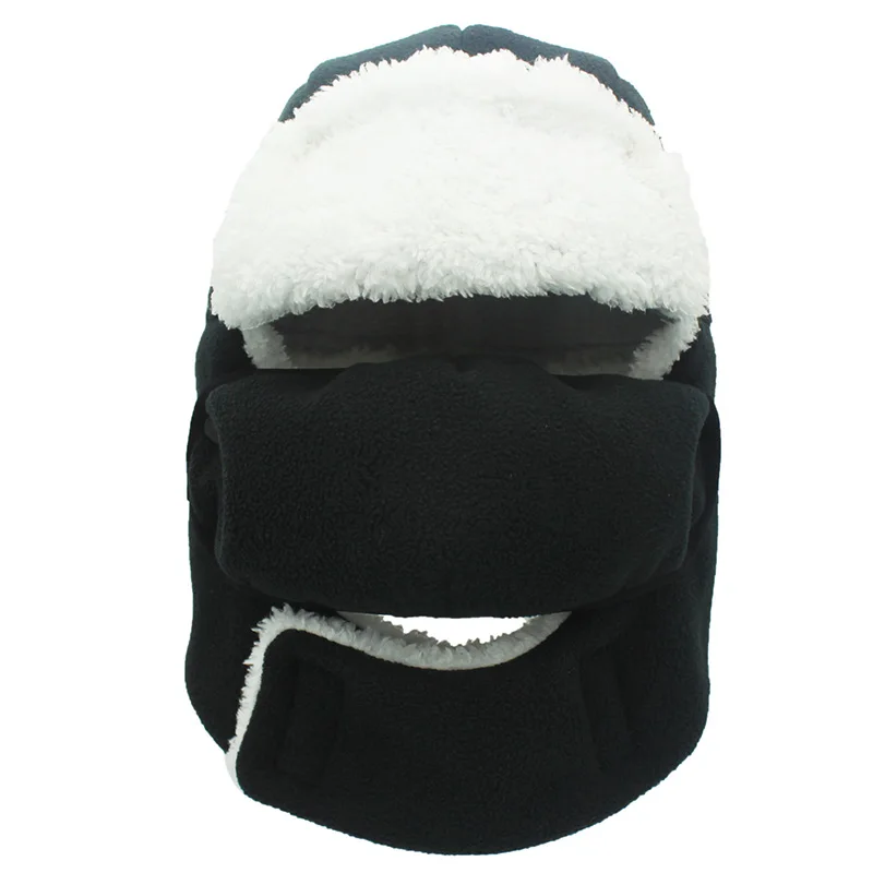 Outfly Winter Thermische Kids Bomber Hoeden Ademend Afneembare Masker Hoeden Faux Lam Haar Gevoerd Kinderen Warm Hoofddeksels Ski Caps