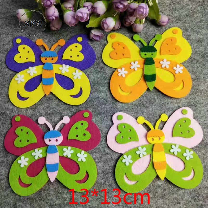 Non Woven Animal Ladybug Bee Sting Butterfly Felt DIY Pack Kindergarten Decoration Primary School Classroom Wall Stickers Patch