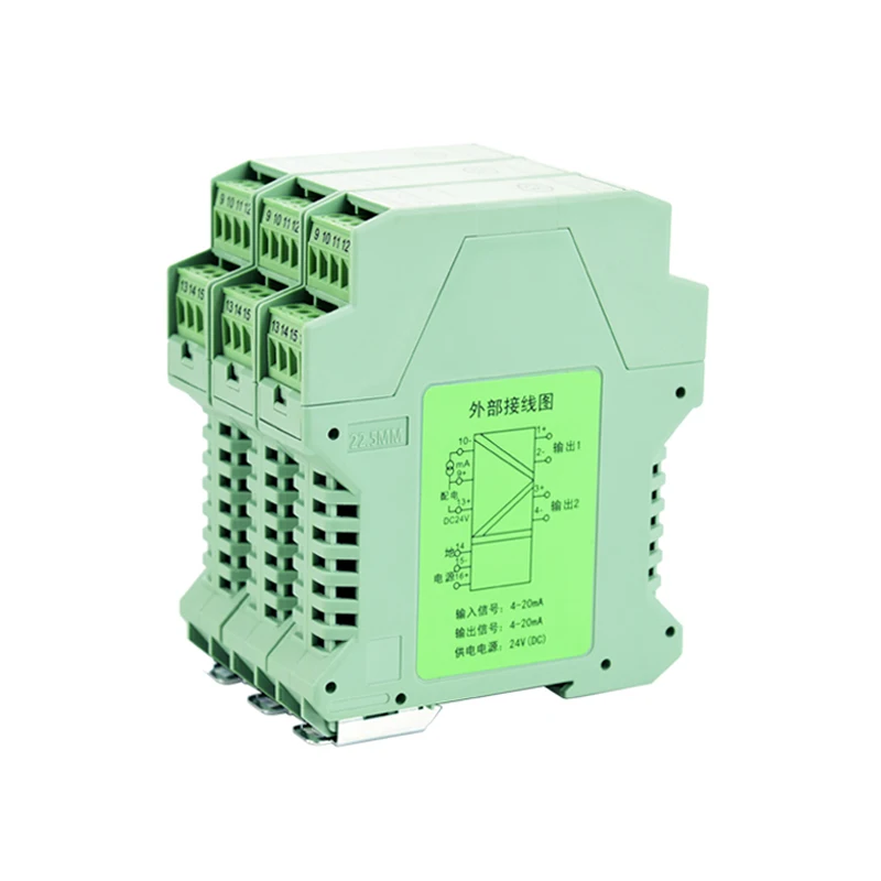 Din 4-20mA módulo aislador de señal analógica fuente de 24V CC distribuidor conversión transformador de transductor señal