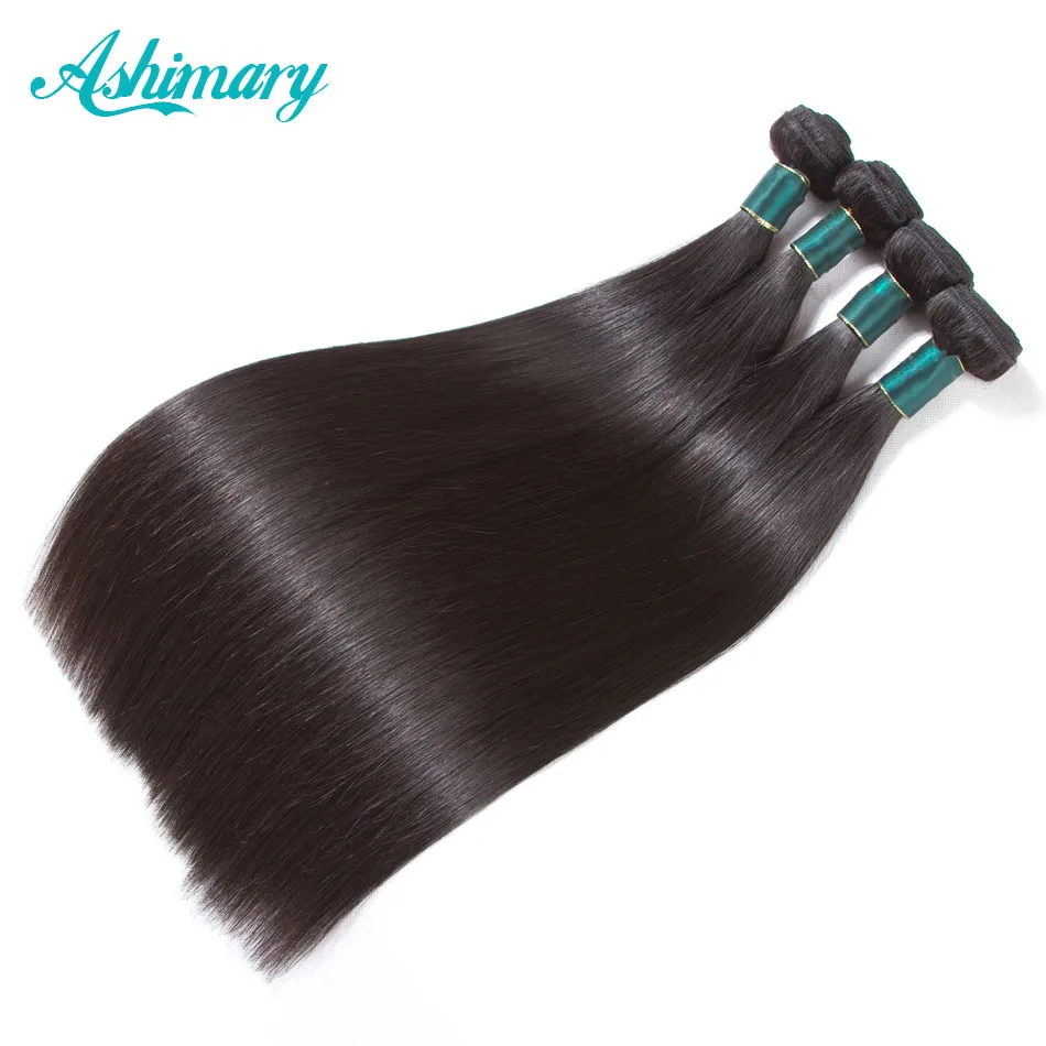 Ashimary Malaysian Straight Hair 13x4 Lace Frontal Closure with Bundles Remy Human Hair Bundles with Lace Frontal Free Part